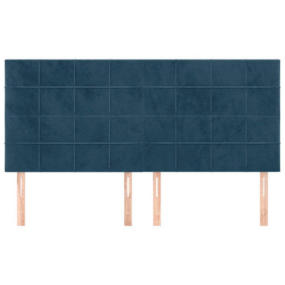 Testiera Blu Scuro 160x5x118/128 cm Velluto | homemem39