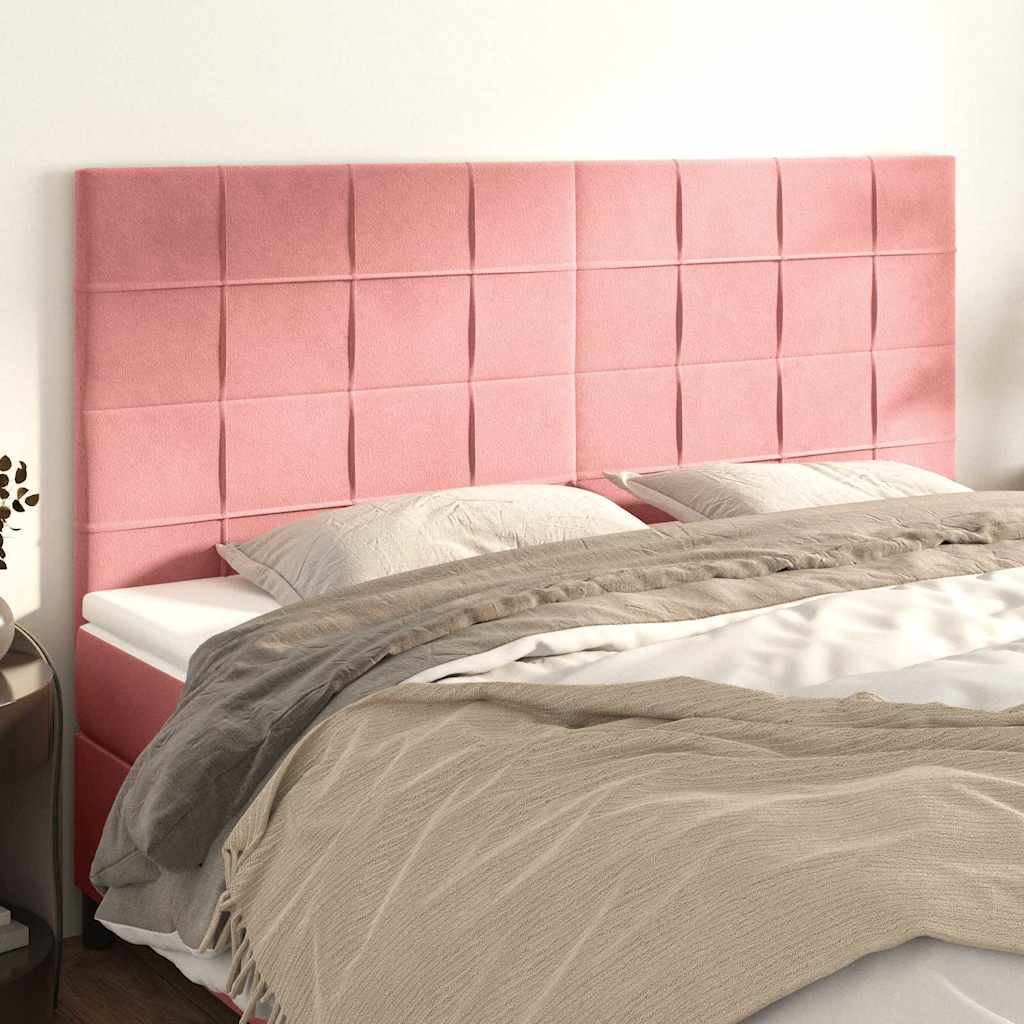 Testiera Rosa 160x5x118/128 cm Velluto | homemem39