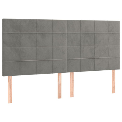Testiera Grigio Chiaro 180x5x118/128 cm Velluto