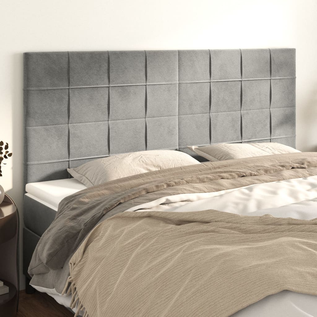 Testiera Grigio Chiaro 180x5x118/128 cm Velluto
