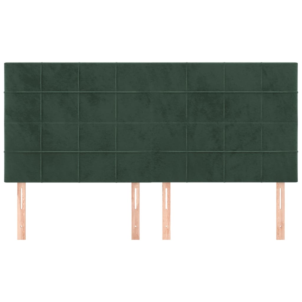 Testiere 4 pz Verde Scuro 100x5x78/88 cm in Velluto - homemem39