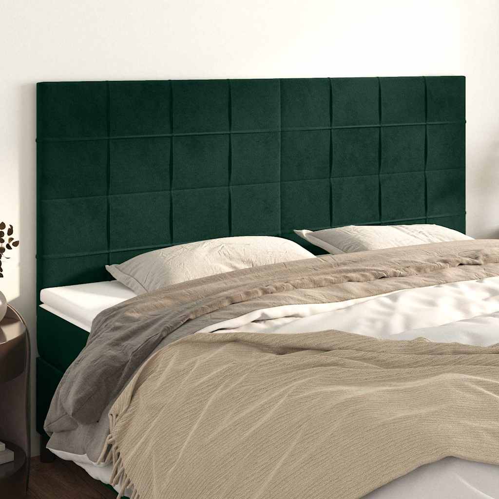 Testiera Verde Scuro 200x5x118/128 cm Velluto | homemem39