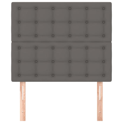 Testiera 2 pz Grigio 80x5x78/88 cm in Similpelle - homemem39