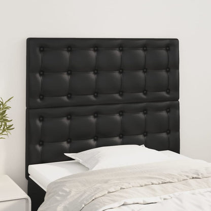 Testiera Nera 90x5x118/128 cm in Similpelle