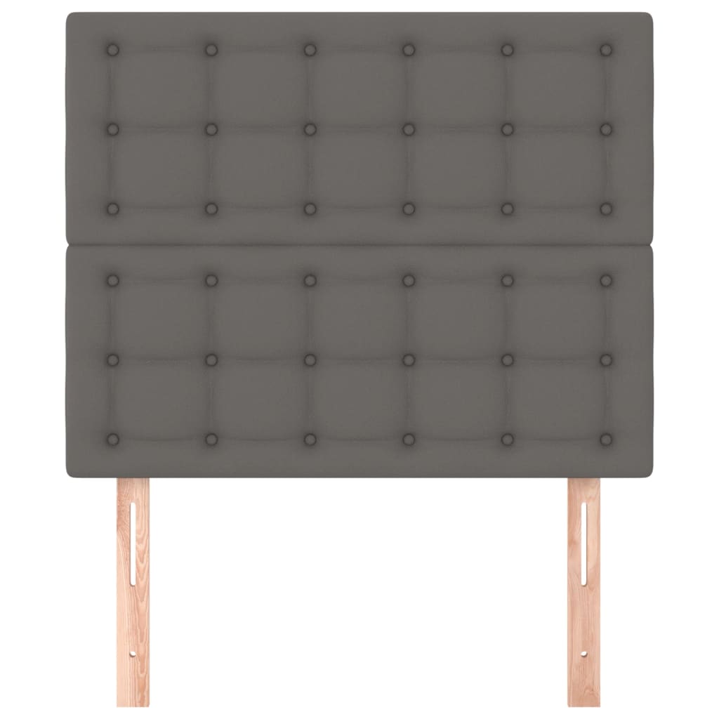 Testiera 2 pz Grigio 90x5x78/88 cm in Similpelle - homemem39