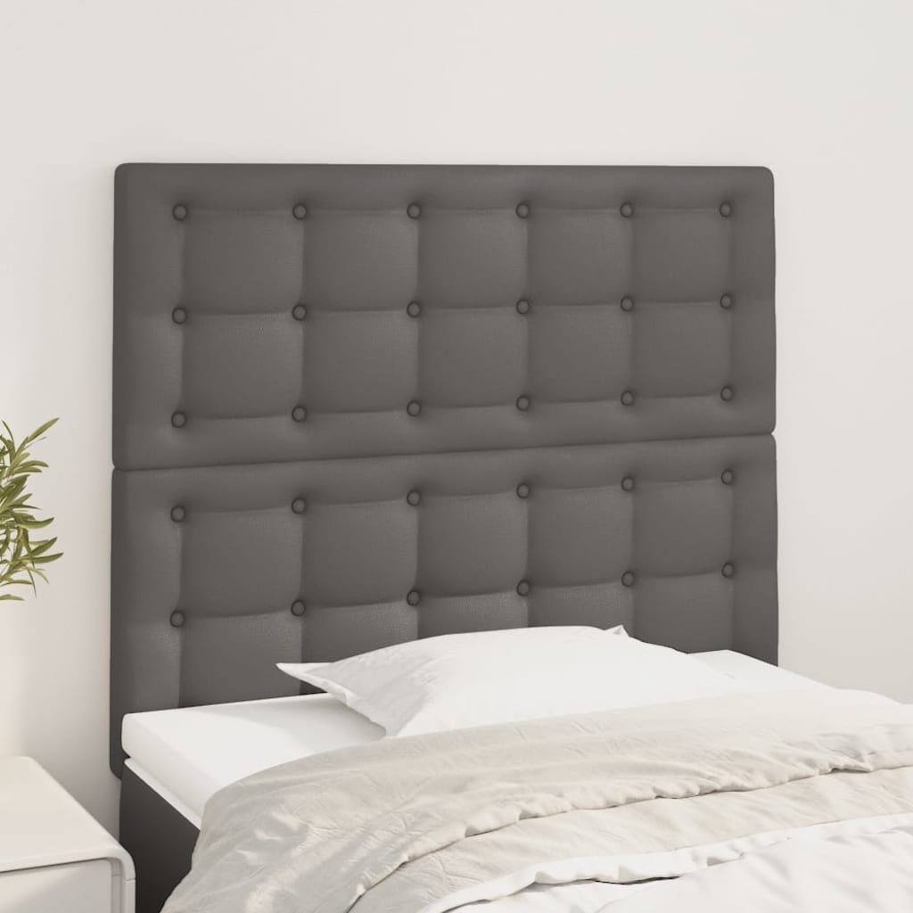 Testiera Grigio 90x5x118/128 cm in Similpelle