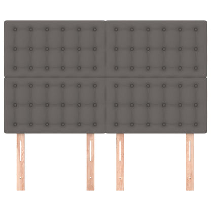 Testiere 4 pz Grigie 72x5x78/88 cm in Similpelle - homemem39