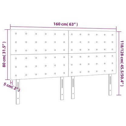 Testiera Nera 160x5x118/128 cm in Similpelle