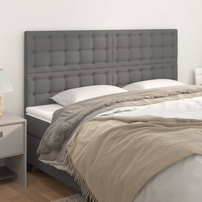 Testiera Grigio 200x5x118/128 cm in Similpelle