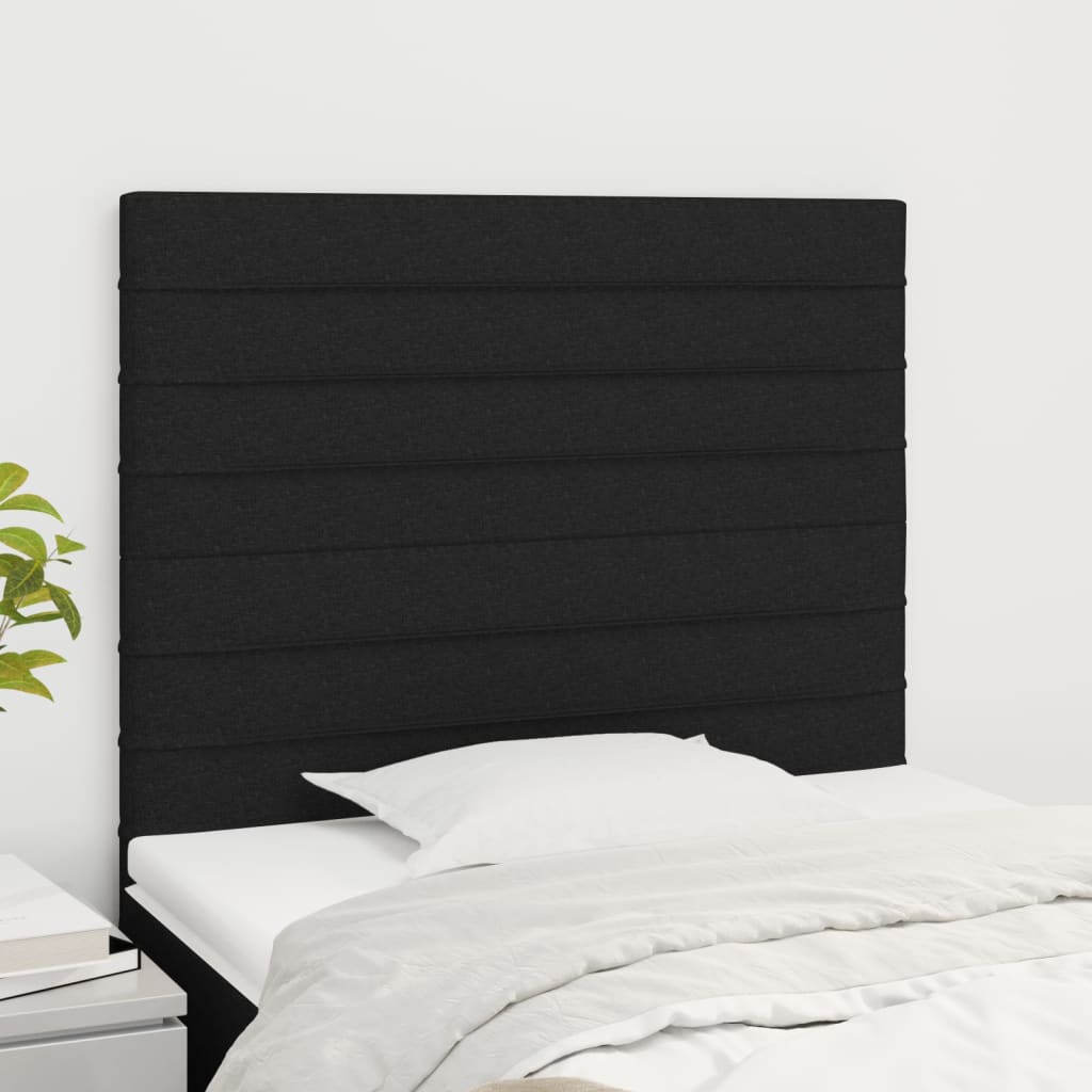 Testiera Nera 100x5x118/128 cm Tessuto