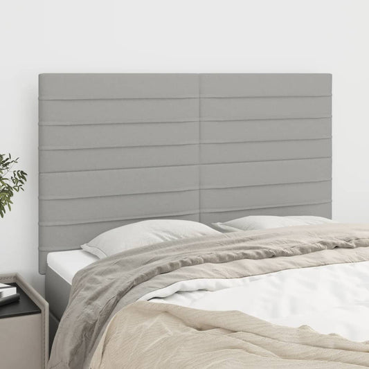 Testiera Grigio Chiaro 144x5x118/128 cm Tessuto