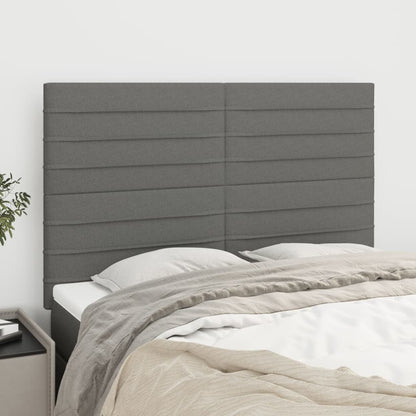 Testiera Grigio Scuro 144x5x118/128 cm Tessuto