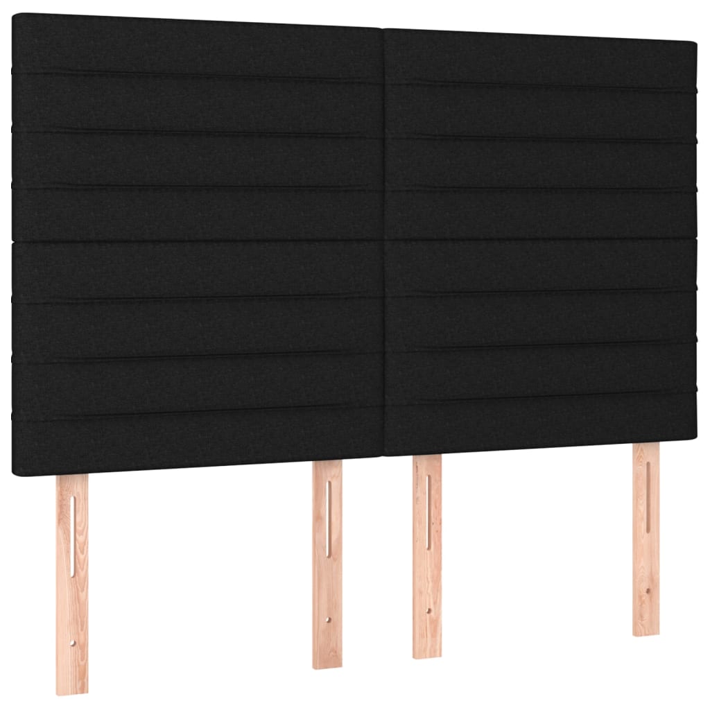 Testiera Nera 144x5x118/128 cm Tessuto | homemem39