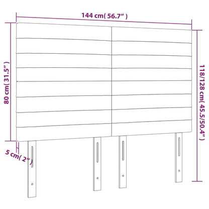 Testiera Nera 144x5x118/128 cm Tessuto | homemem39