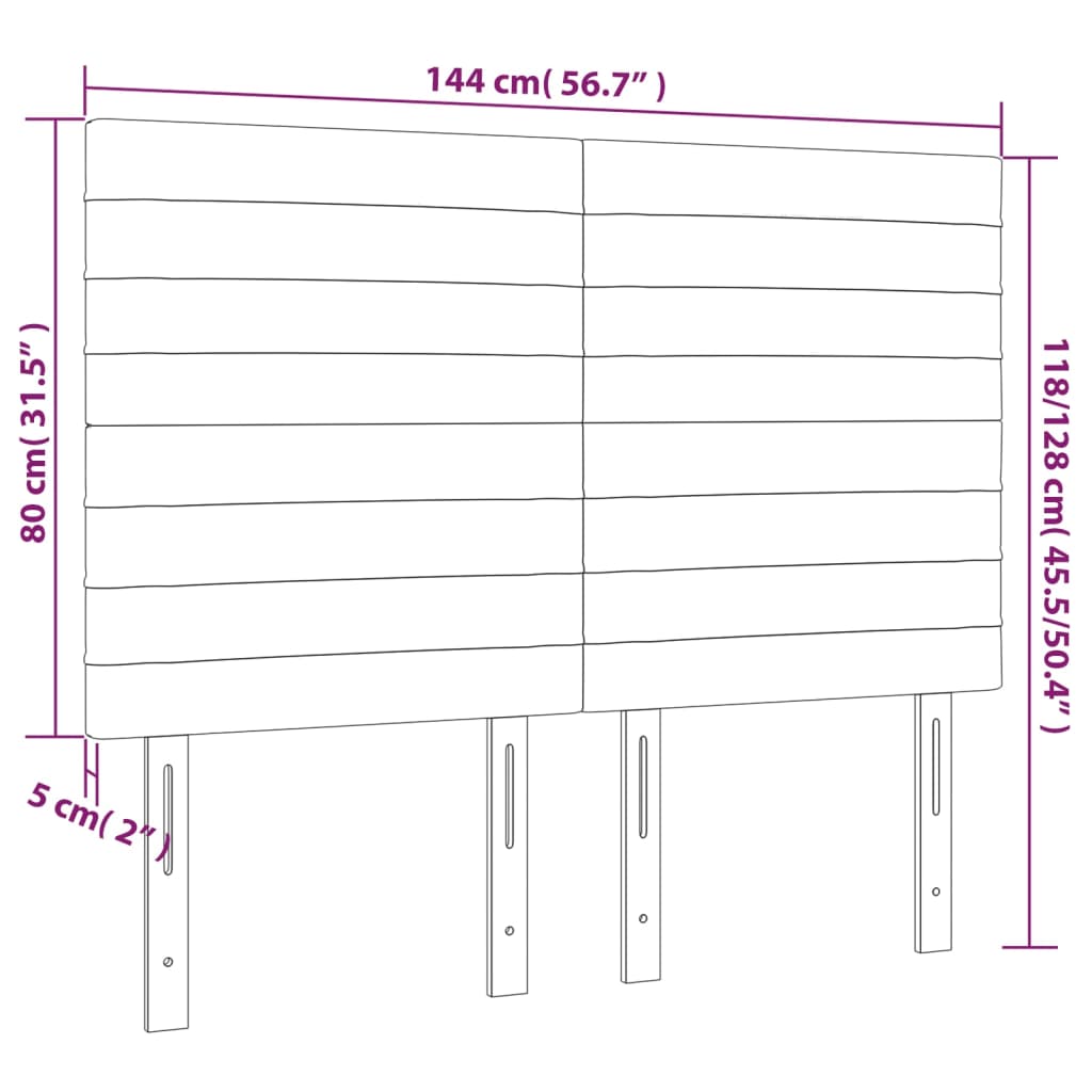 Testiere 4 pz Tortora 72x5x78/88 cm in Tessuto