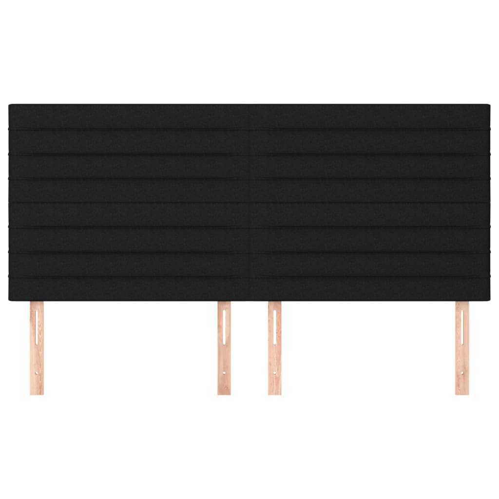 Testiera 4 pz Nera 80x5x78/88 cm in Tessuto - homemem39