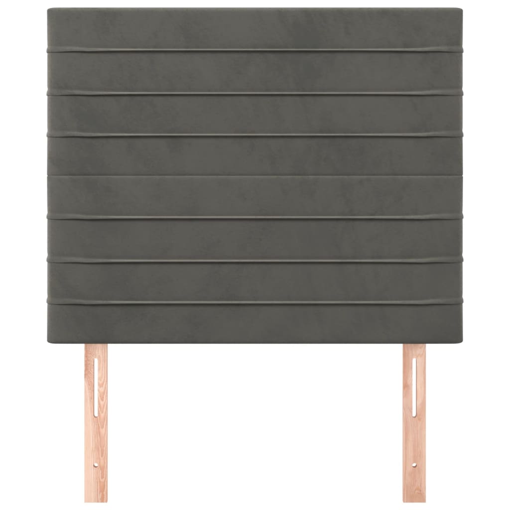 Testiera 2 pz Grigio Scuro 80x5x78/88 cm in Velluto - homemem39