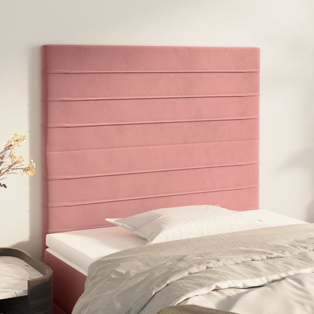 Testiera 2 pz Rosa 80x5x78/88 cm in Velluto - homemem39