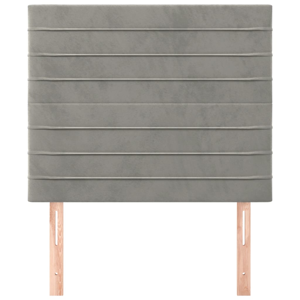 Testiera 2 pz Grigio Chiaro 90x5x78/88 cm in Velluto - homemem39