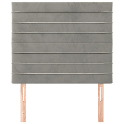 Testiera 2 pz Grigio Chiaro 90x5x78/88 cm in Velluto - homemem39