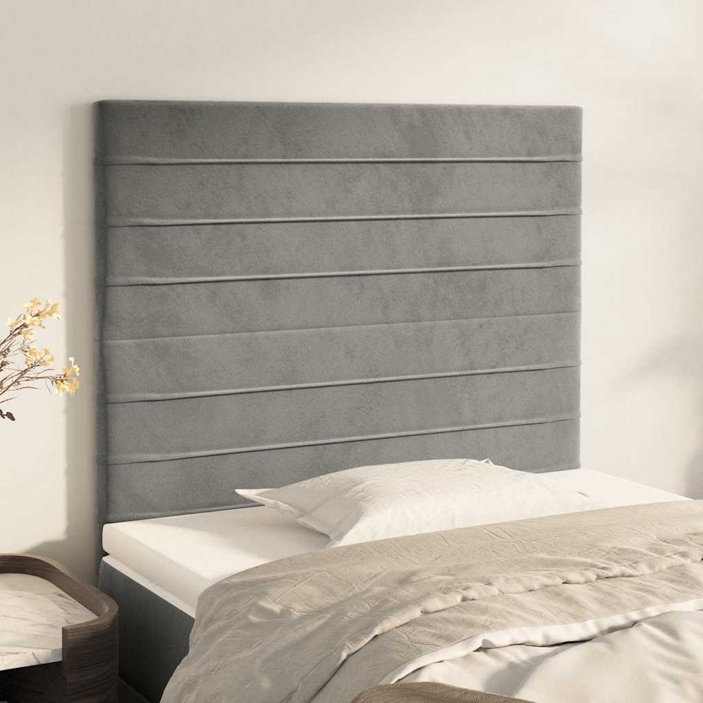 Testiera Grigio Chiaro 90x5x118/128 cm Velluto | homemem39