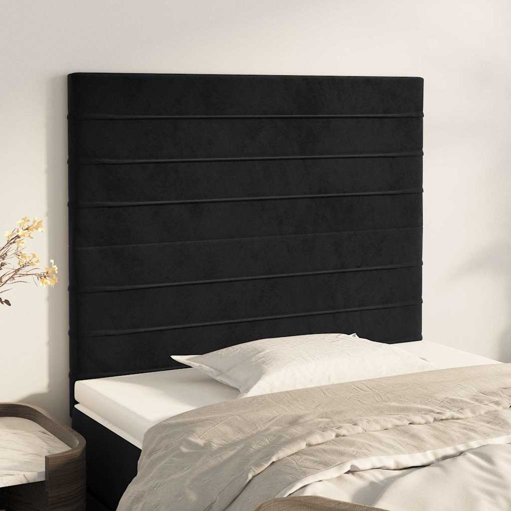 Testiera Nera 90x5x118/128 cm Velluto | homemem39