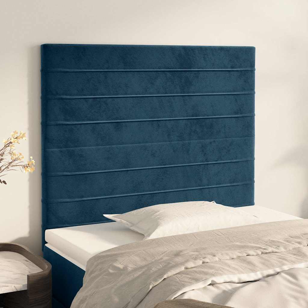 Testiera Blu Scuro 90x5x118/128 cm Velluto