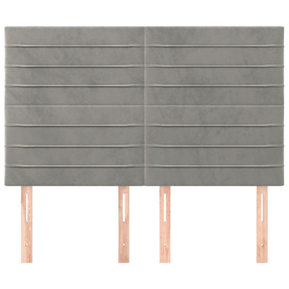 Testiere 4 pz Grigio Chiaro 72x5x78/88 cm in Velluto - homemem39