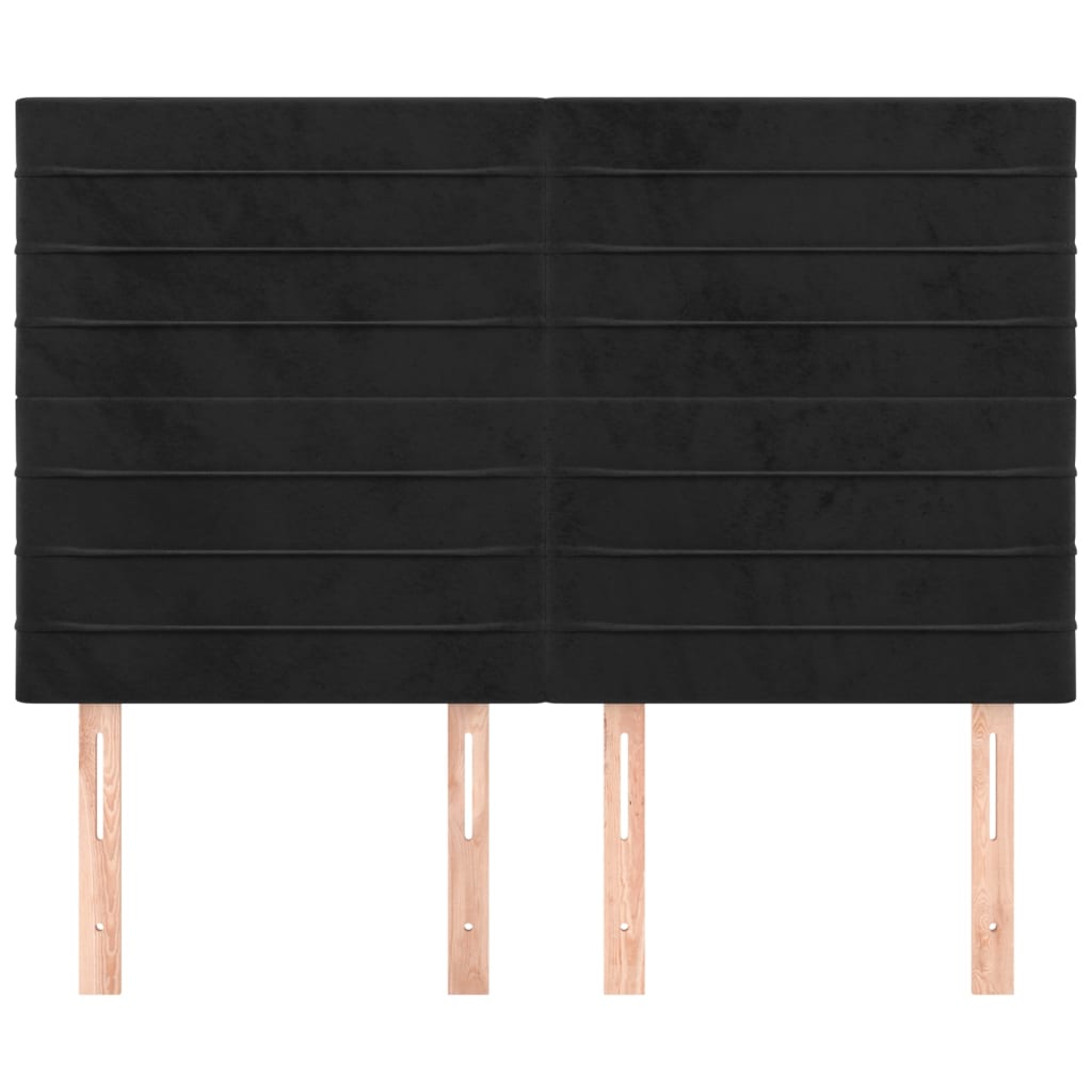 Testiere 4 pz Nere 72x5x78/88 cm in Velluto - homemem39