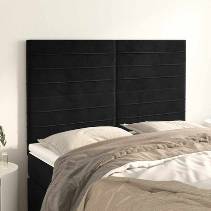 Testiera Nera 144x5x118/128 cm Velluto | homemem39