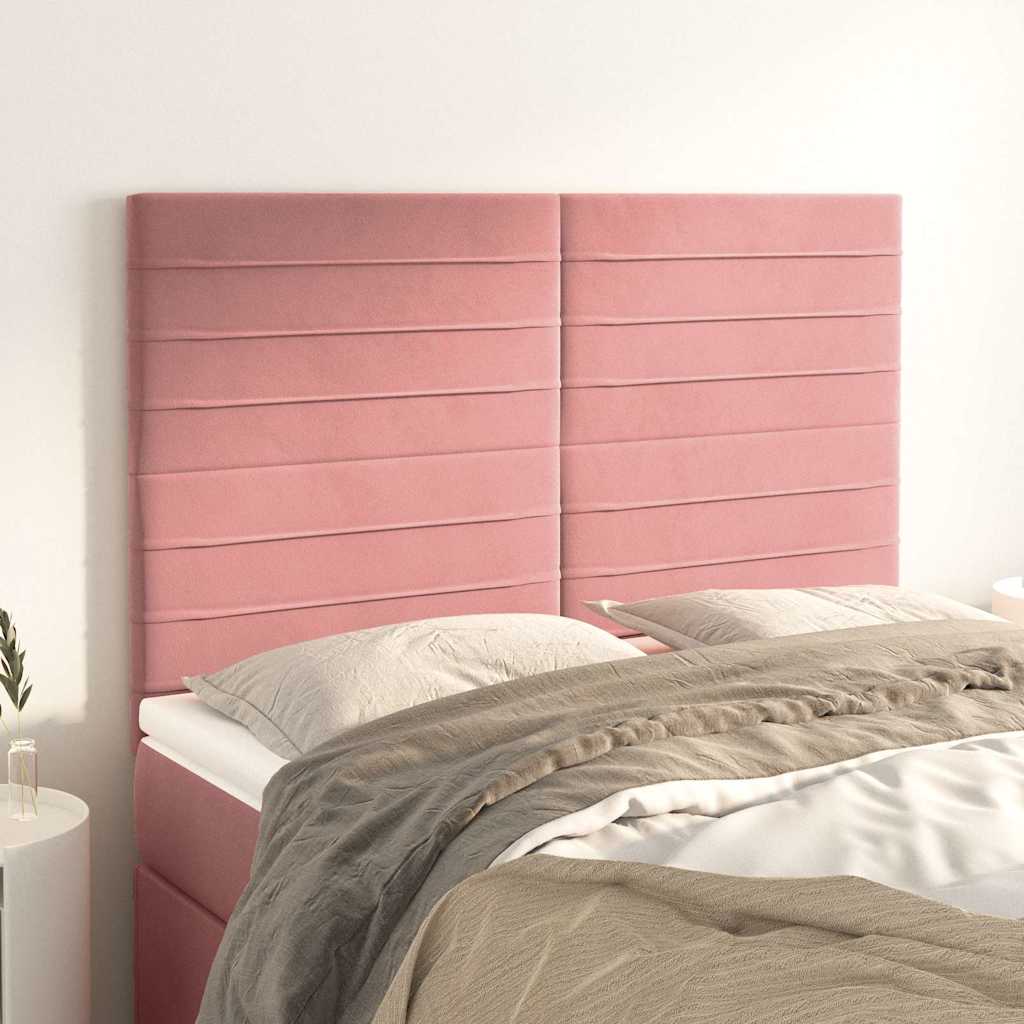 Testiera Rosa 144x5x118/128 cm Velluto | homemem39