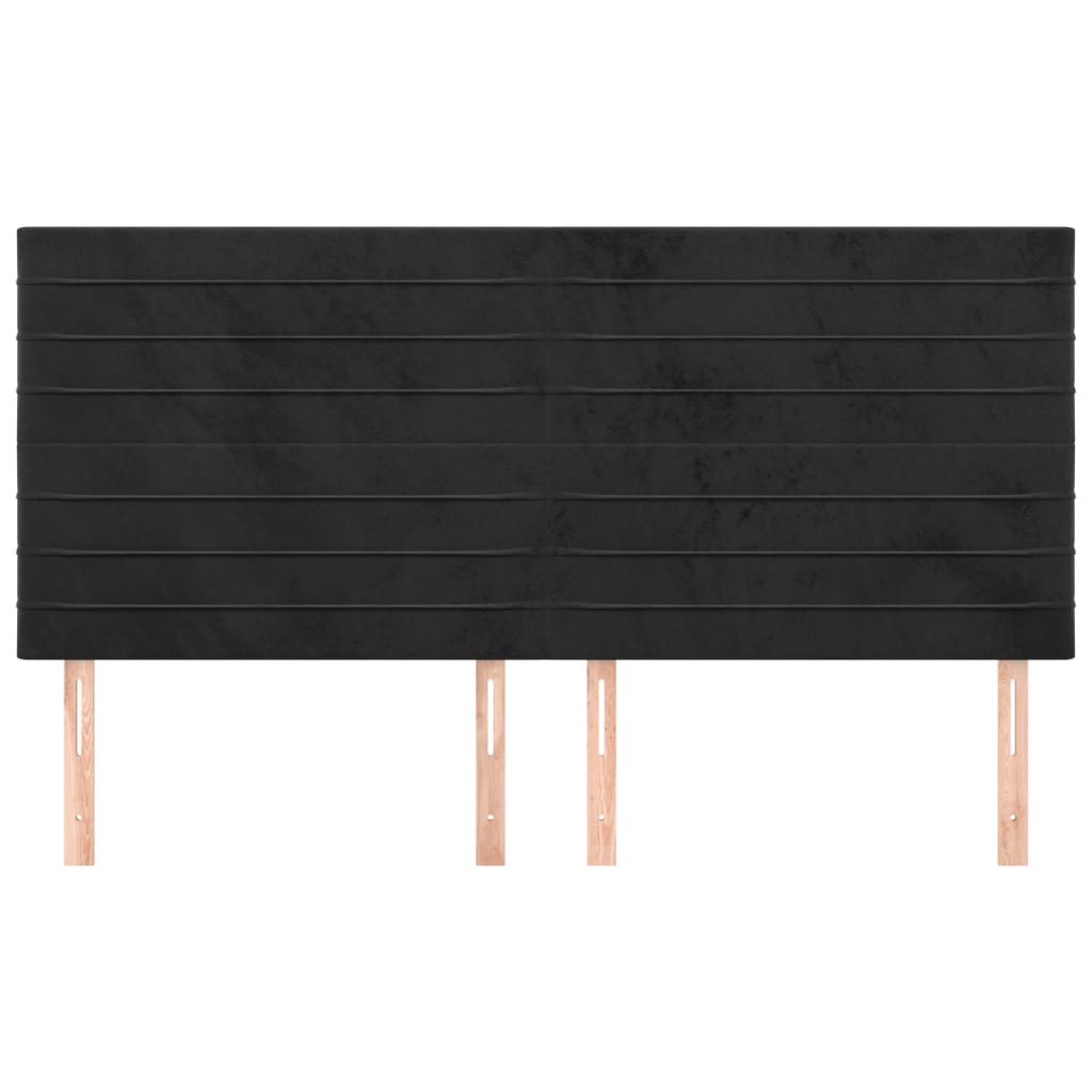Testiera 4 pz Nera 80x5x78/88 cm in Velluto - homemem39