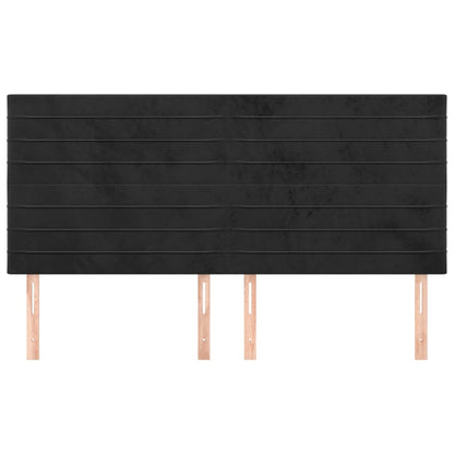 Testiera 4 pz Nera 80x5x78/88 cm in Velluto - homemem39