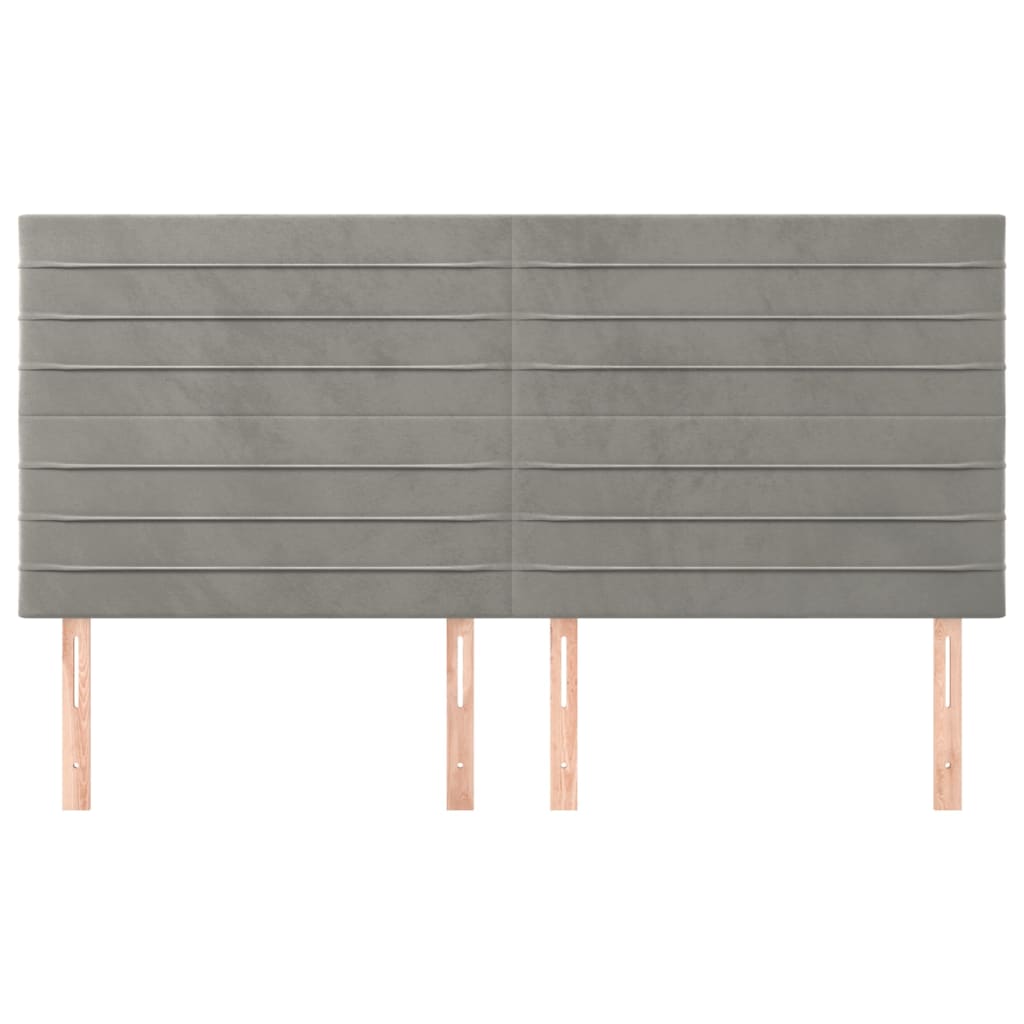 Testiere 4 pz Grigio Chiaro 100x5x78/88 cm in Velluto - homemem39