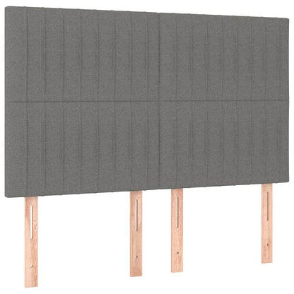 Testiera Grigio Scuro 144x5x118/128 cm Tessuto