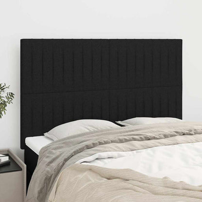 Testiera Nera 144x5x118/128 cm Tessuto