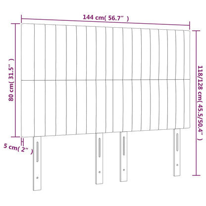 Testiere 4 pz Tortora 72x5x78/88 cm in Tessuto