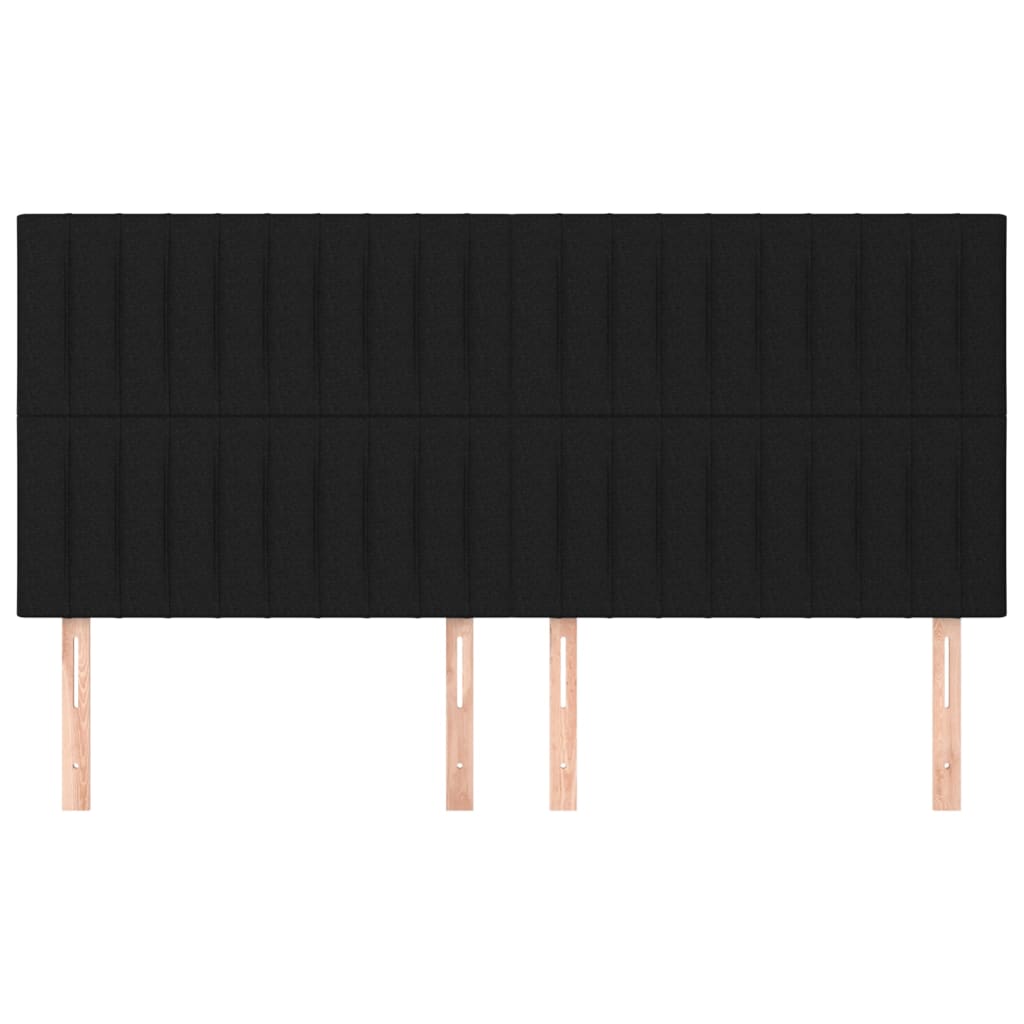 Testiera 4 pz Nera 80x5x78/88 cm in Tessuto - homemem39