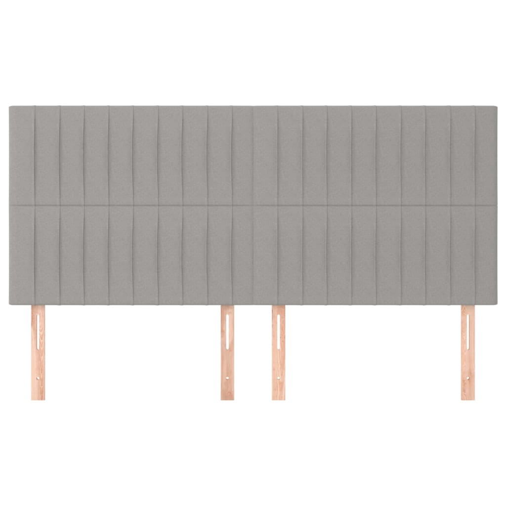 Testiera Grigio Chiaro 200x5x118/128 cm Tessuto | homemem39