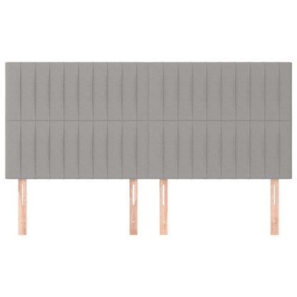 Testiera Grigio Chiaro 200x5x118/128 cm Tessuto | homemem39