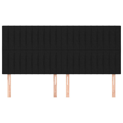 Testiere 4 pz Nero 100x5x78/88 cm in Tessuto - homemem39