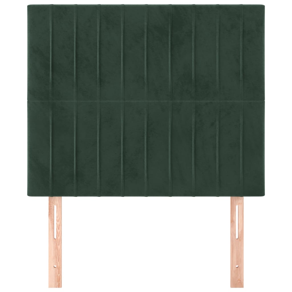 Testiera 2 pz Verde scuro 90x5x78/88 cm in Velluto - homemem39