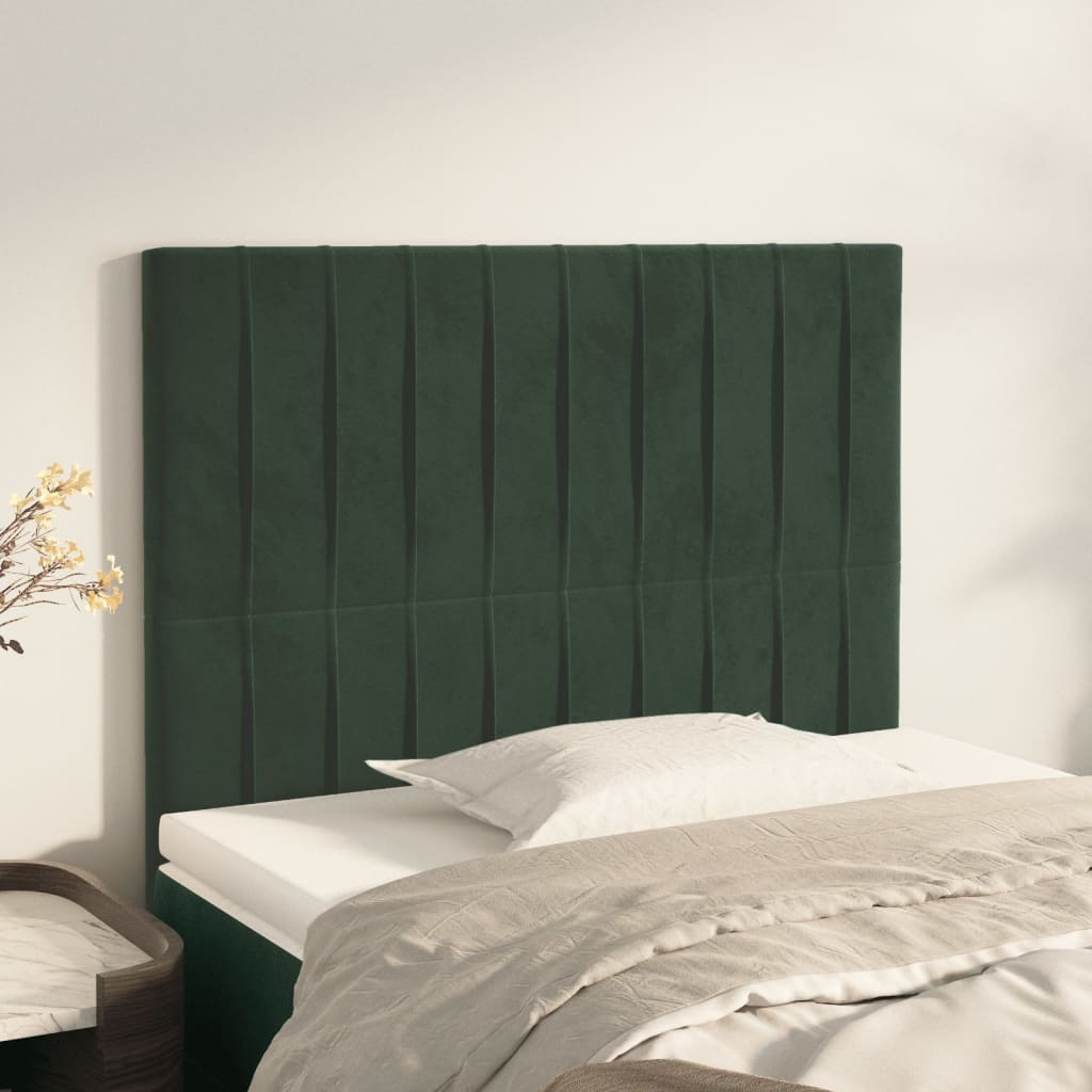 Testiere 2 pz Verde Scuro 100x5x78/88 cm in Velluto - homemem39