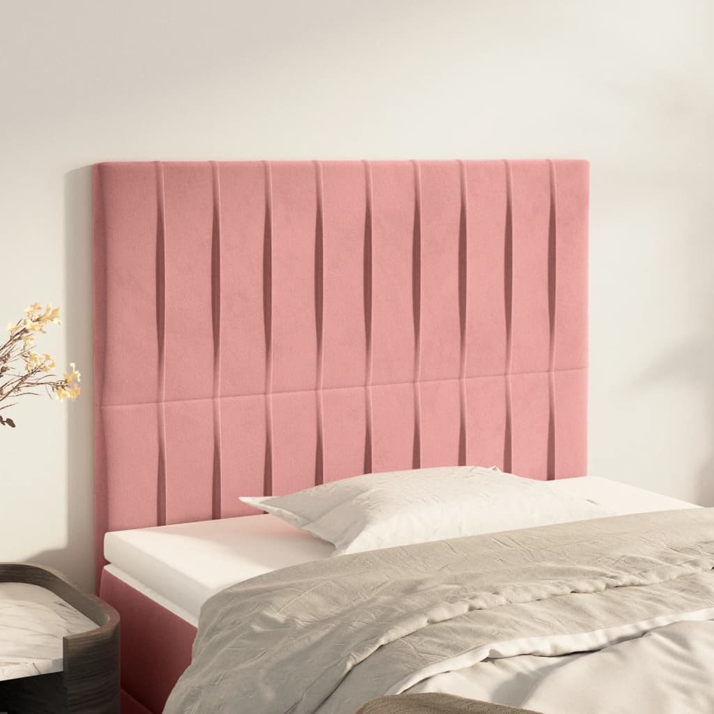 Testiere 2 pz Rosa 100x5x78/88 cm in Velluto - homemem39