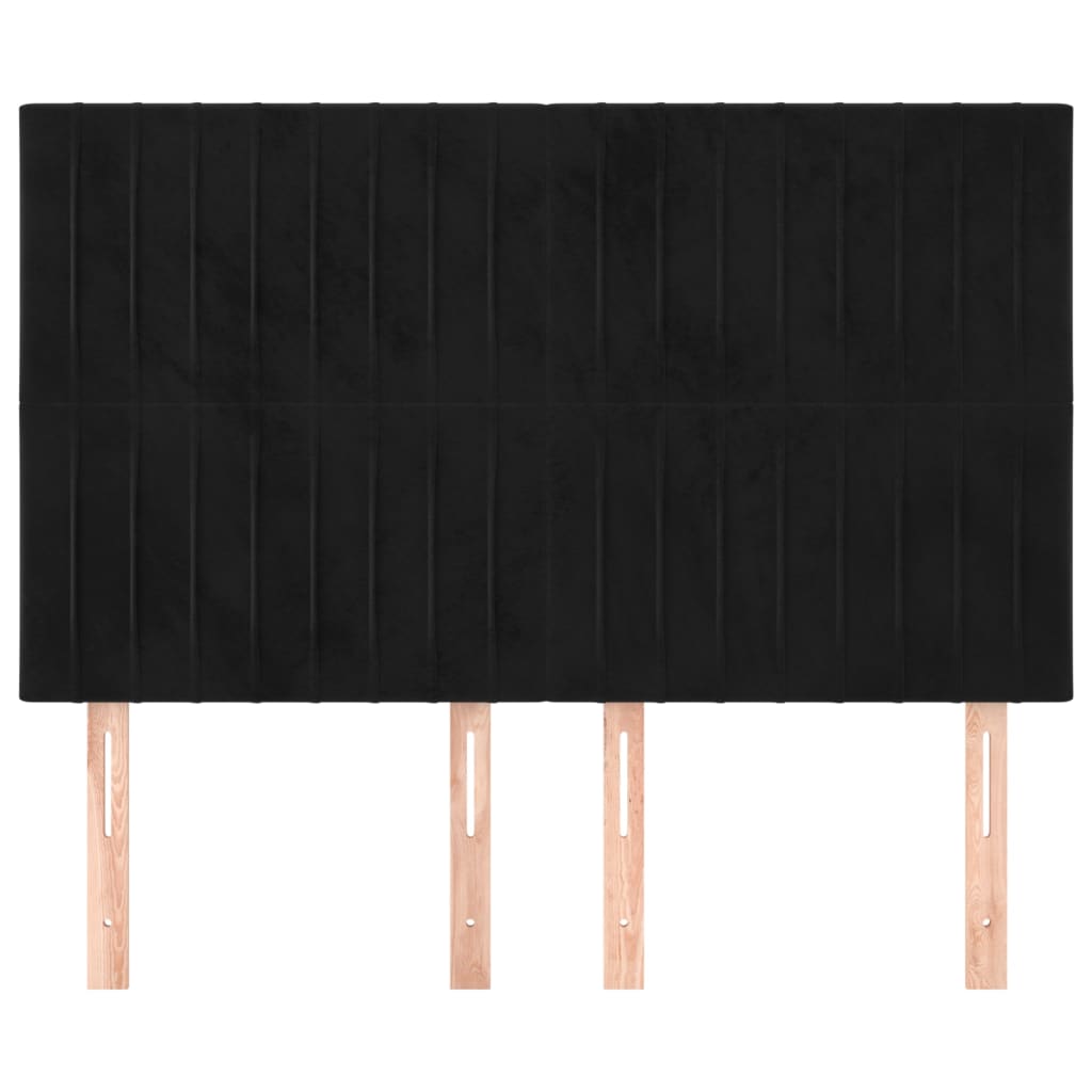 Testiere 4 pz Nere 72x5x78/88 cm in Velluto - homemem39