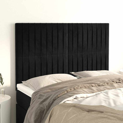 Testiera Nera 144x5x118/128 cm Velluto | homemem39