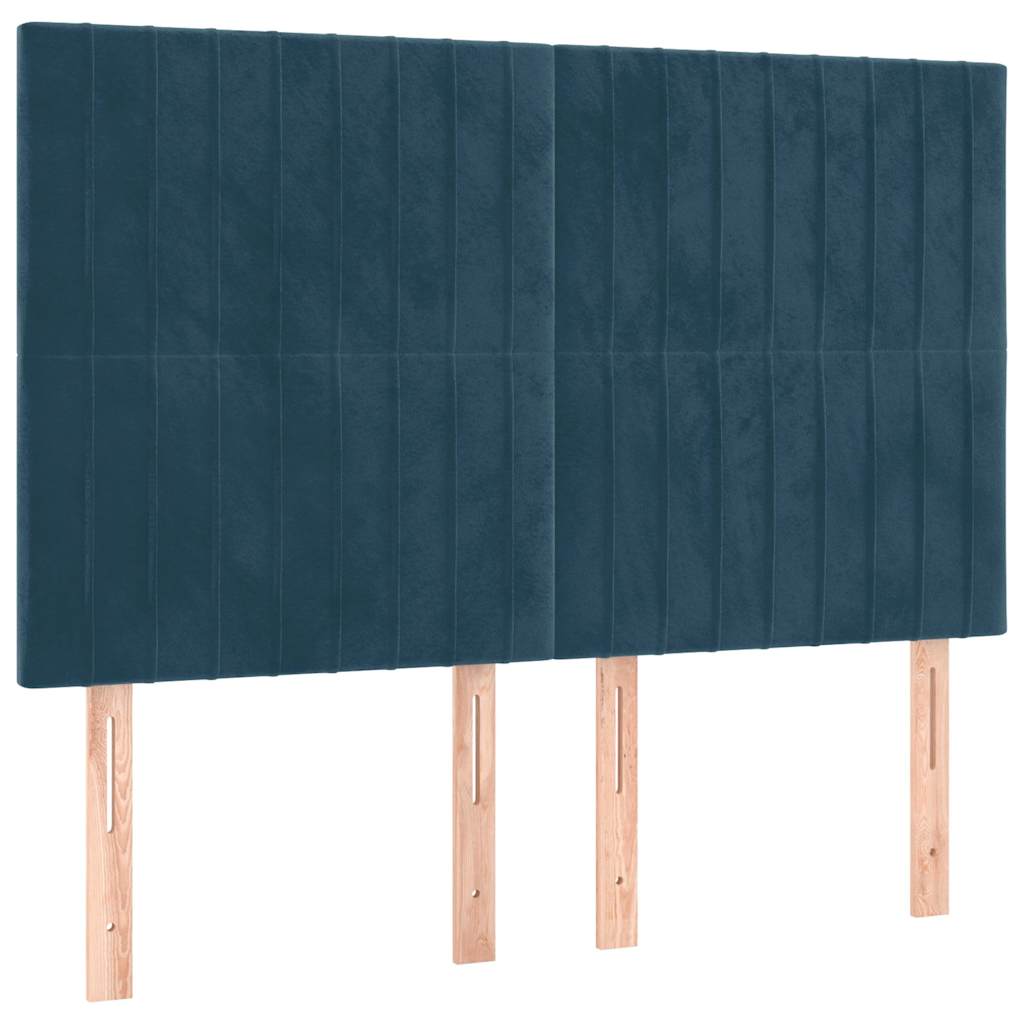 Testiera Blu Scuro 144x5x118/128 cm Velluto | homemem39