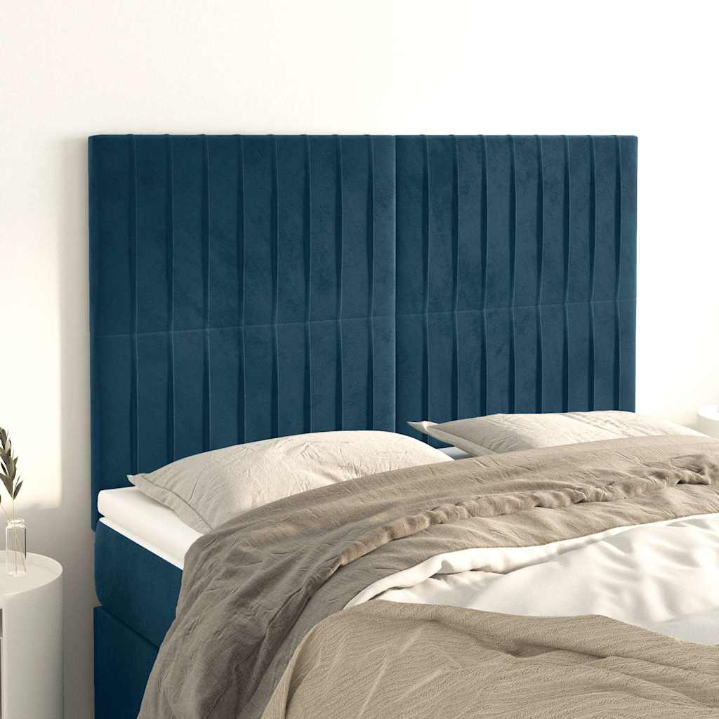 Testiera Blu Scuro 144x5x118/128 cm Velluto | homemem39