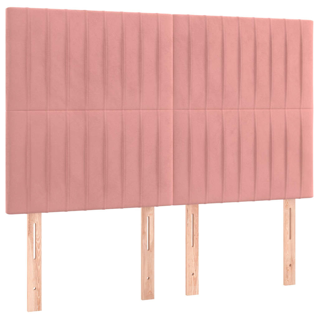 Testiera Rosa 144x5x118/128 cm Velluto | homemem39