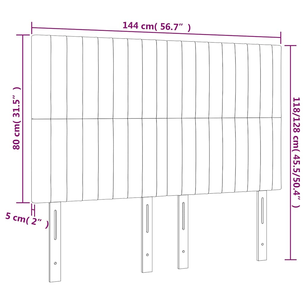 Testiera Rosa 144x5x118/128 cm Velluto | homemem39